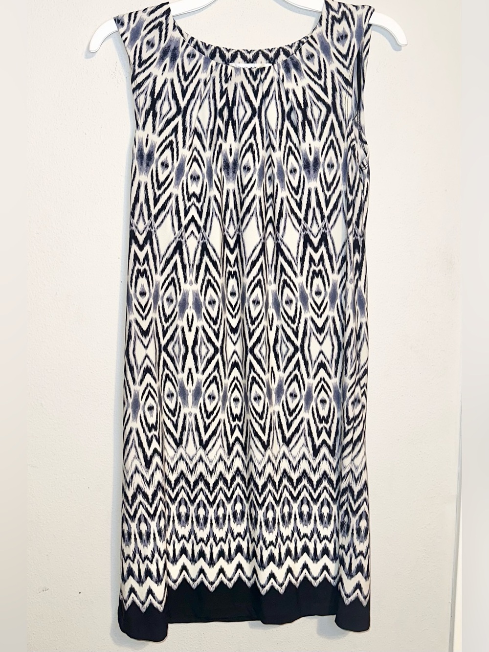 Soho Apparel Black and White Geometric Midi Dress